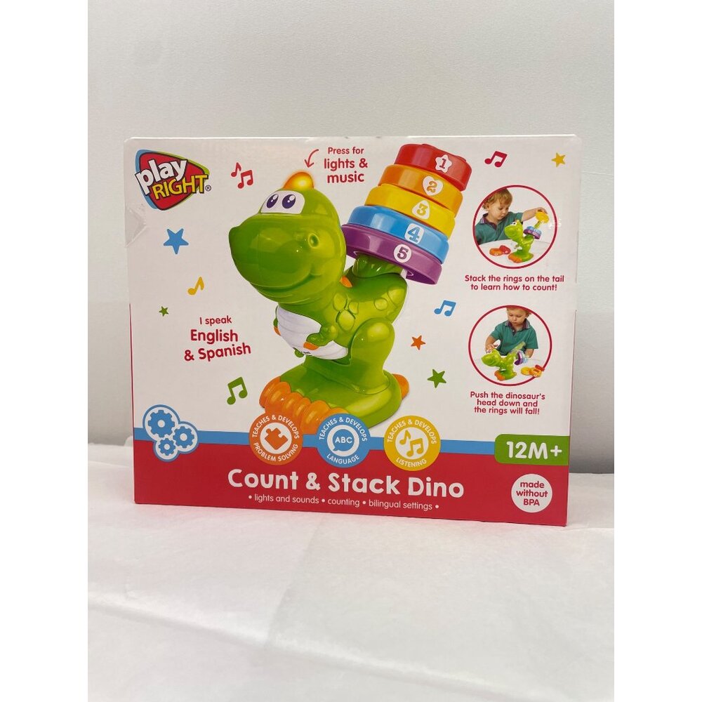 PLAY RIGHT 6-PCS Count & Stack Dino 12M+ - Picture 12 of 16